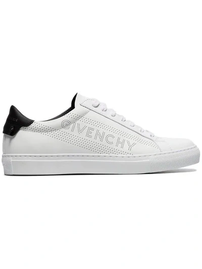 Shop Givenchy Perforated Logo Lace-up Sneakers In White