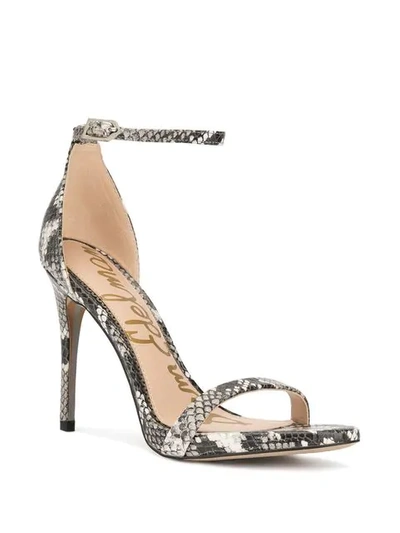 Shop Sam Edelman Ariella Snake Sandals With An Ankle Strap In White