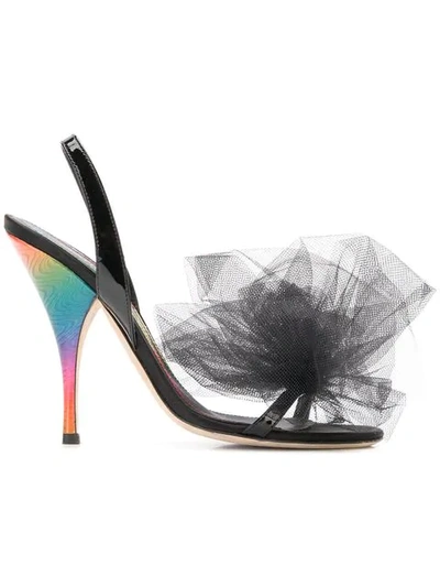 Shop Marco De Vincenzo Maxi Tulle Bow Sandals In Black