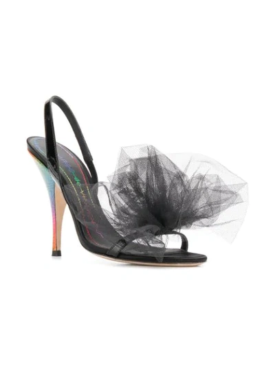 Shop Marco De Vincenzo Maxi Tulle Bow Sandals In Black