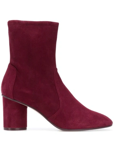 Shop Stuart Weitzman Margot Ankle Boots In Red