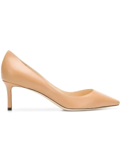 Shop Jimmy Choo Pointed Toe Classic Pumps In Neutrals