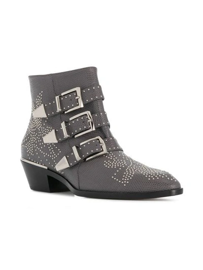 Shop Chloé Susanna Ankle Boots In Grey