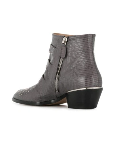 Shop Chloé Susanna Ankle Boots In Grey