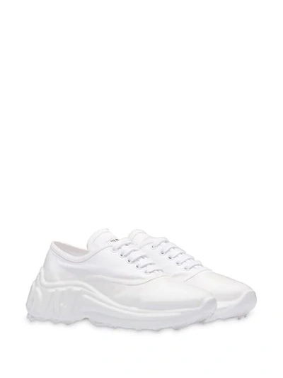 Shop Miu Miu Miu Run Sneakers In White