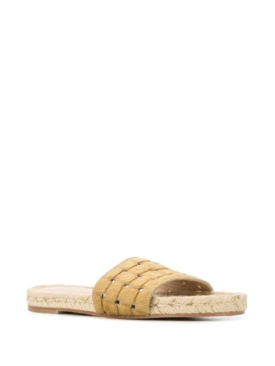 Shop Solange Sandals Woven Slides In Neutrals