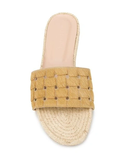 Shop Solange Sandals Woven Slides In Neutrals