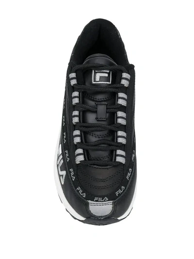 Shop Fila Logo Print Sneakers In Black