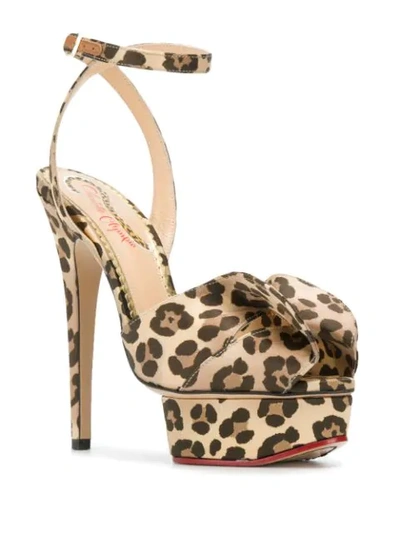 Shop Charlotte Olympia Leopard Print Platform Sandals In Brown