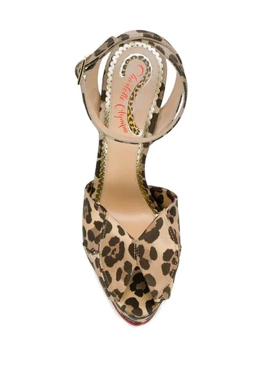 Shop Charlotte Olympia Leopard Print Platform Sandals In Brown