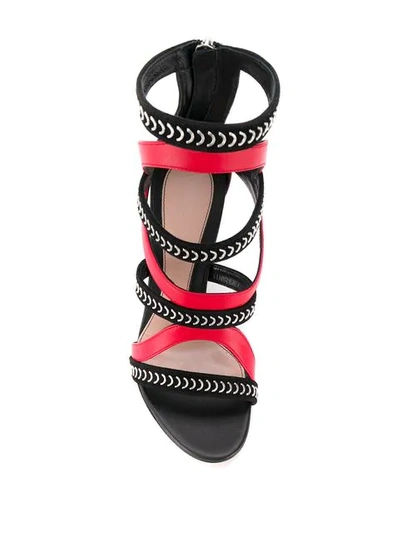 Shop Alexander Mcqueen Pin Heel Cage Sandals In Black