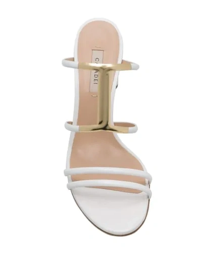 Shop Casadei Block Heel Sandals In White