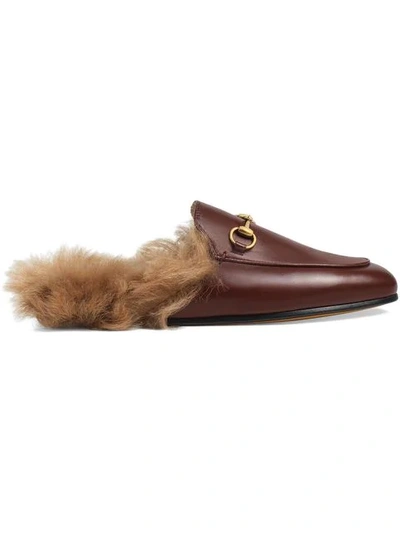 Shop Gucci Slipper Princetown In Pelle In Red