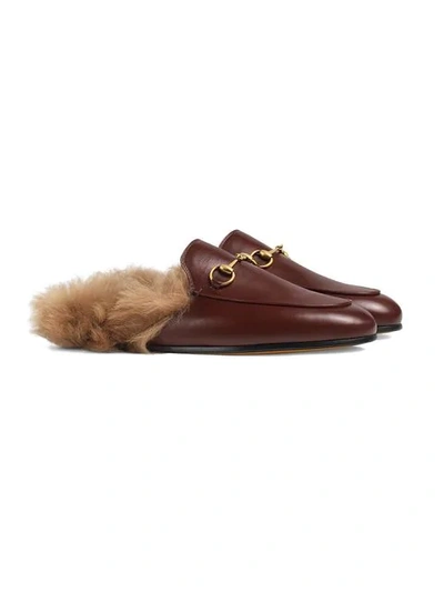 Shop Gucci Slipper Princetown In Pelle In Red