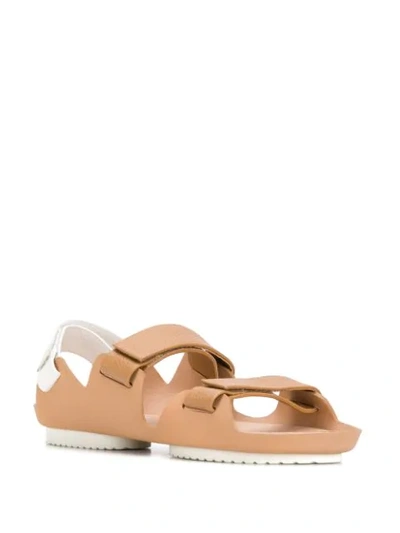 Shop Issey Miyake Contrasting Strap Sandals - Neutrals