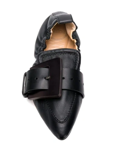 Shop Chloé Buckle Detail Ballerina Shoes In Black