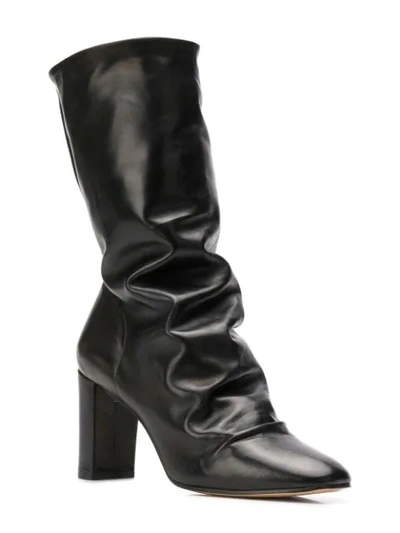 Shop Marc Ellis Slouch Creased Boots In Black
