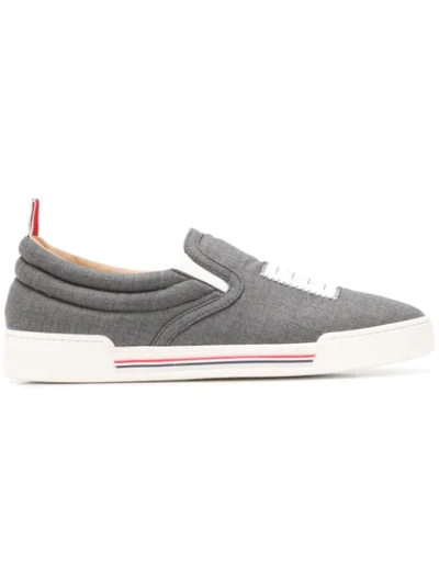 Shop Thom Browne 4-bar Slip-on Trainer In Grey