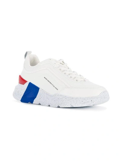 Shop Msgm Never Look Back Sneakers In White