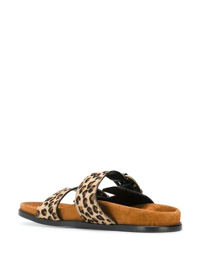 Shop Avec Modération Buckled Leopard Sandals In Neutrals
