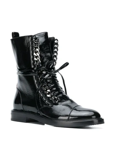 Shop Casadei Lace-up Ankle Boots In 000 Nero