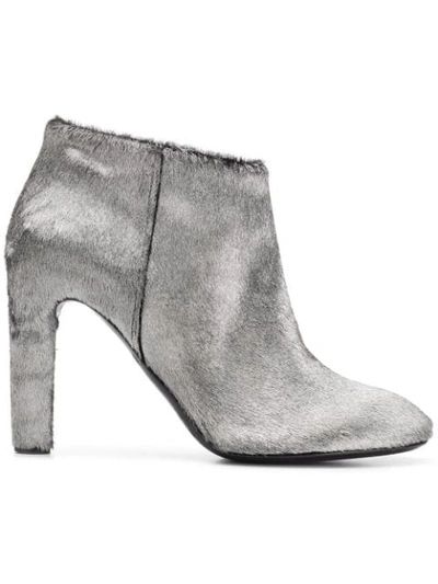 Shop Del Carlo Metallic Ankle Boots In Silver