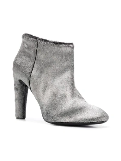 Shop Del Carlo Metallic Ankle Boots In Silver
