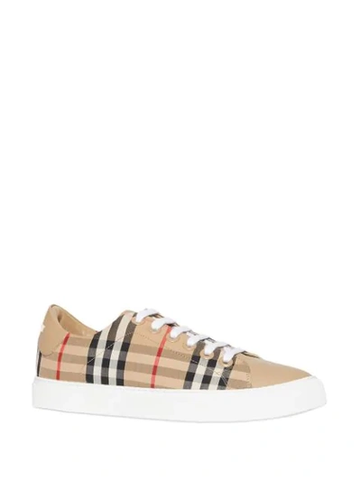 Burberry New Albridge Check Low-top Sneakers In Multi