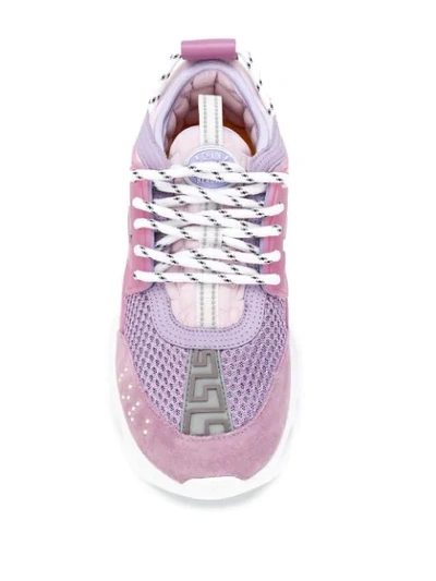 Shop Versace Chain Reaction Sneakers In Pink