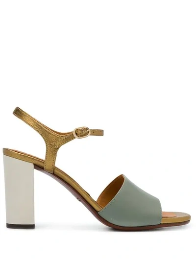 Shop Chie Mihara Colour Block Sandals In Green