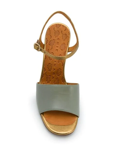 Shop Chie Mihara Colour Block Sandals In Green