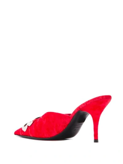 Shop Balenciaga M80 Bb Mules In Red