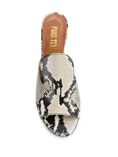 Shop Paris Texas Snakeskin Effect Mules In Neutrals