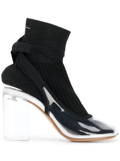 MM6 MAISON MARGIELA CONTRAST ANKLE BOOTS - 白色