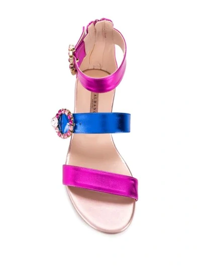 Shop Albano Embellished Buckle Sandals In Pink