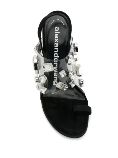 Shop Alexander Wang Gemstone Embellished Heeled Sandals In Neutrals