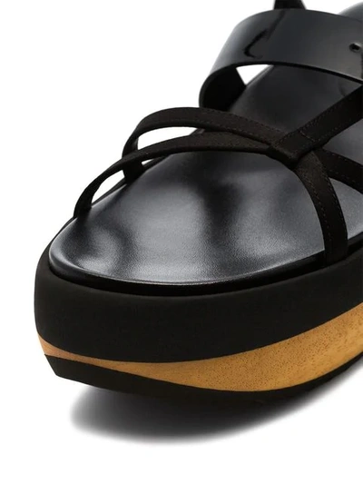 Shop Marni Black 60 Leather Flatform Sandals