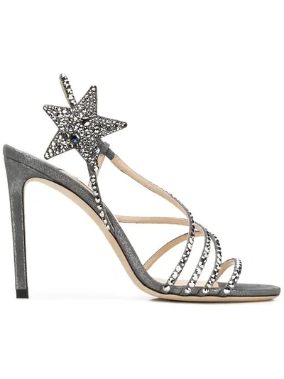 Shop Jimmy Choo Lynn 100 Sandals In Grey