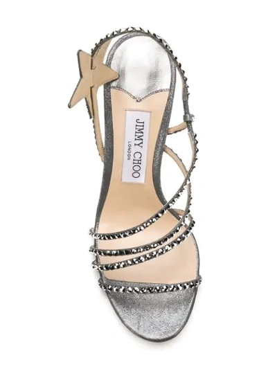 Shop Jimmy Choo Lynn 100 Sandals In Grey