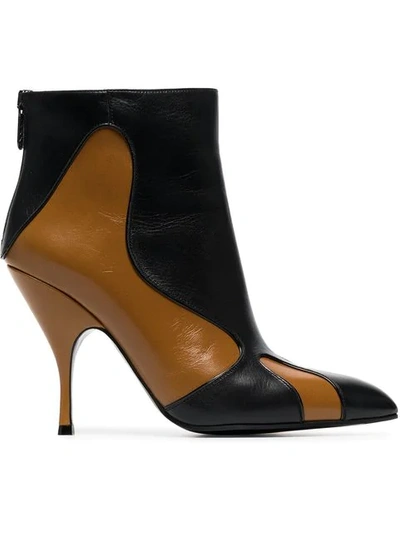 Shop Bottega Veneta Curl 100 Leather Boots In Black