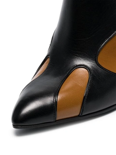 Shop Bottega Veneta Curl 100 Leather Boots In Black