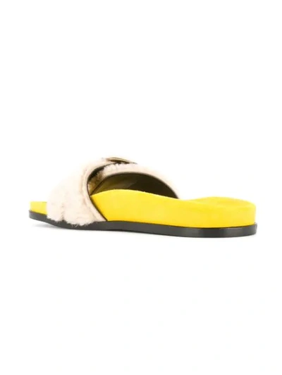 Shop Avec Modération Slip-on Buckle Sandals In Yellow