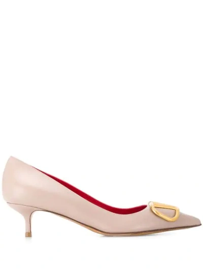 VALENTINO VALENTINO GARAVANI VLOGO POINTED TOE PUMPS - 大地色