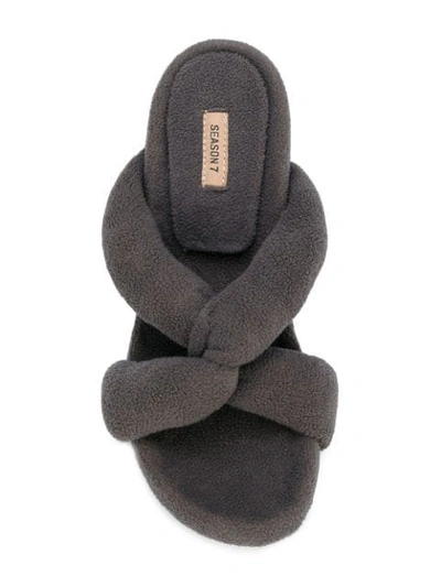 Shop Yeezy Knit Sandals In Grey