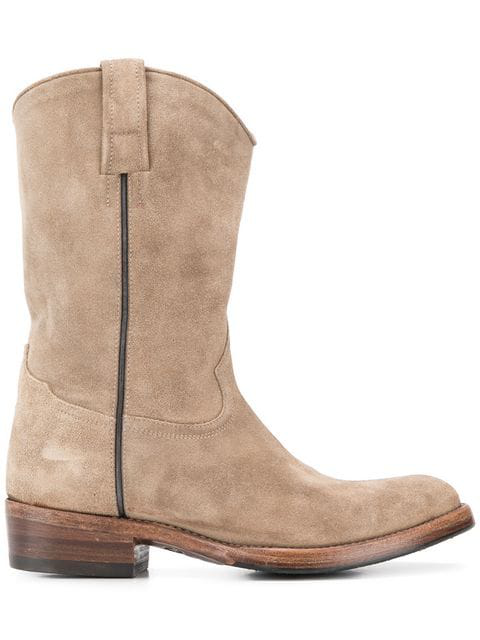 flat cowboy ankle boots