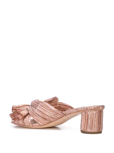 Shop Loeffler Randall Emilia Pleated Knot Mules In Rose Gold