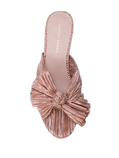 Shop Loeffler Randall Emilia Pleated Knot Mules In Rose Gold