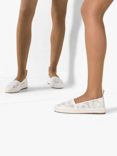 CHLOÉ WOODY LACE LOGO ESPADRILLES - 大地色