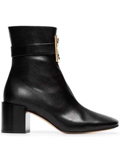 Shop Givenchy 4g Leather Ankle Boots In Black