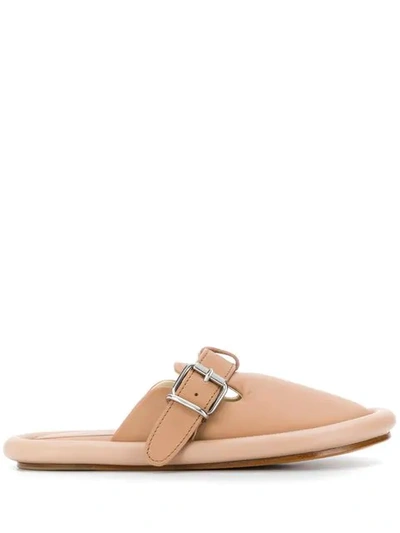 Shop Mm6 Maison Margiela Buckle Fastened Slippers In Pink